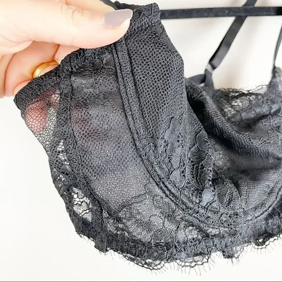 Ambrielle sheer lace cup sexy bra 36D - Picture 4 of 9